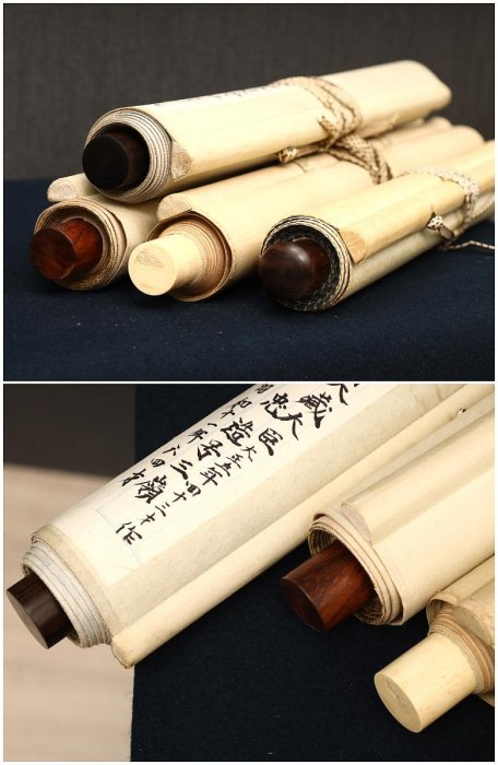 9/9結標紅木高級裝裱等鐵道大臣三土忠造等卷軸四件組PDG0372 -軸畫茶掛