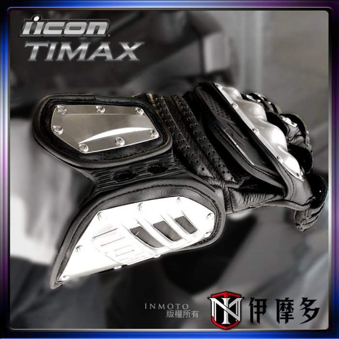 Icon Timax 伊摩多※美國 ICON TIMAX LONG 鈦合金 長手套 山羊皮 皮革 鈦護塊 真皮 競技款 黑 | Yahoo拍賣