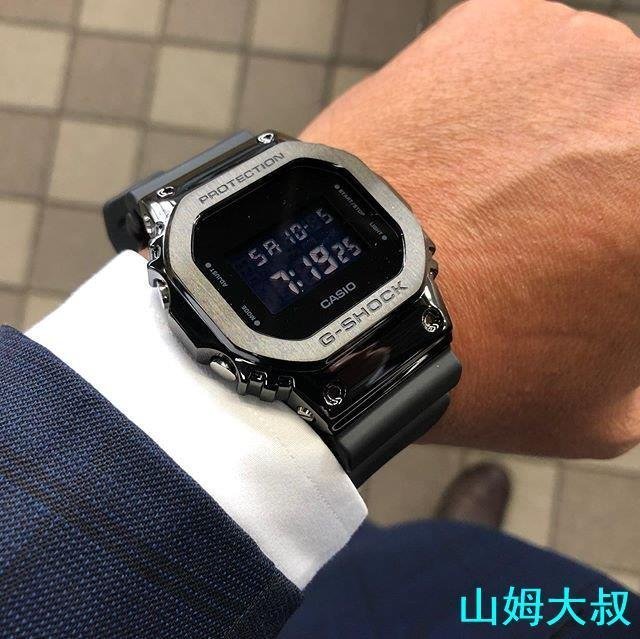 現貨熱銷-手錶卡西歐金屬小方塊G-SHOCK復古方形手表運動男女GM-5600-1 B-3  S