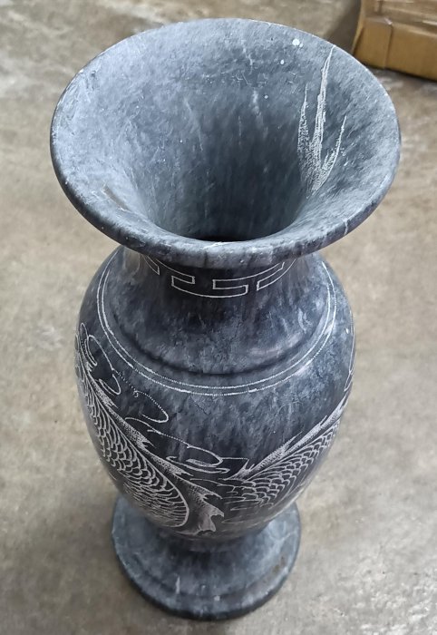 早期大理石花瓶~雕龍~SIZE:32*12cm~中古| Yahoo拍賣
