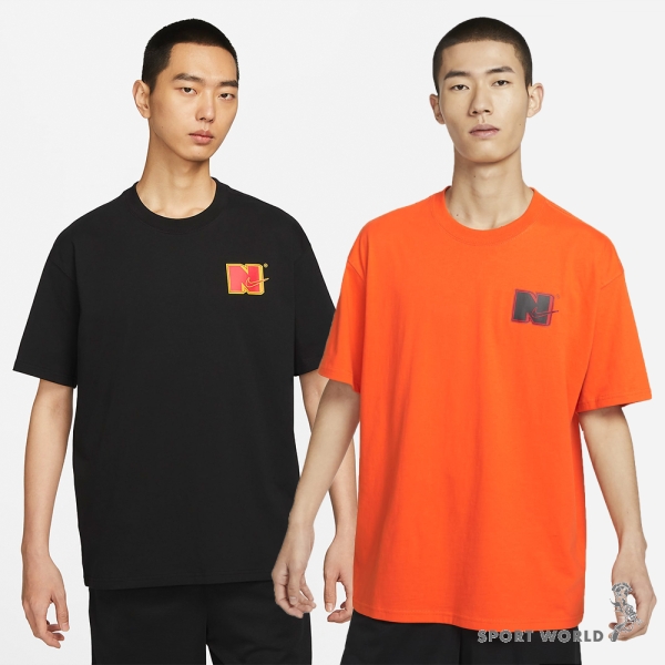 Nike 男裝 短袖 籃球 棉質 寬鬆 黑/橘【運動世界】DZ2684-010/DZ2684-819