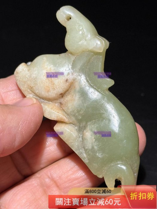 老玉古玉和田玉小獸重42.5克6.8厘米玉質溫潤，包漿自然，細節都在圖里