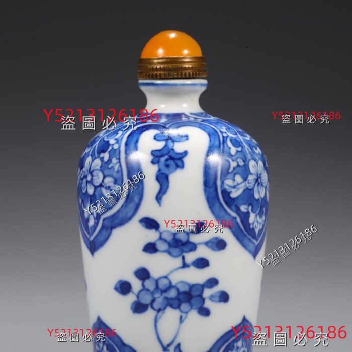 清康熙青花鼻煙壺尺寸：高9.5公分直徑4公分舊藏古董古玩【八寶樓】-553