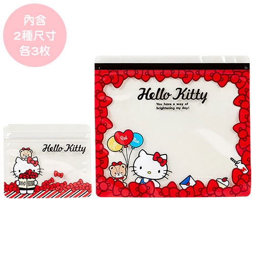 【震撼精品百貨】Hello Kitty 凱蒂貓~KITTY可愛透明PP夾鍊袋組-一組6個入