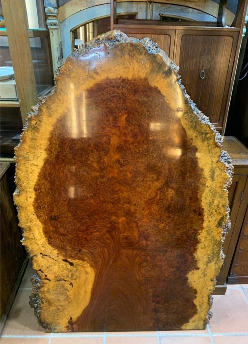 藏舊尋寶屋】老日本花梨木原木樹瘤大屏風/可當桌板高134公分