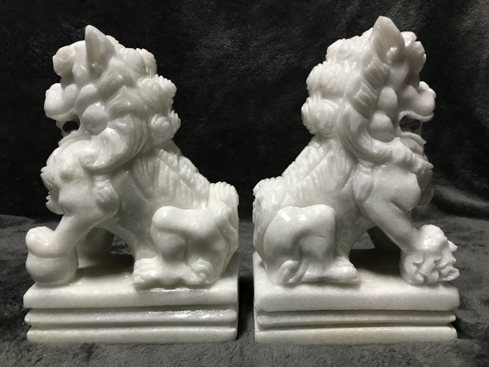 浪人藝術】~漢白玉石獅一對**高20cm | Yahoo拍賣
