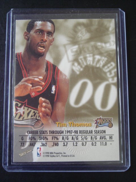 第一家卡店1998-99 Skybox 經典球星Tim Thomas 限量50張SSP 藍簽Auto 
