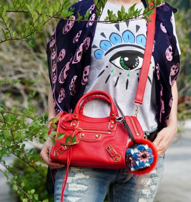 巴黎世家 Balenciaga 390160 Giant Mini City 迷你金扣 機車包 6560 紅