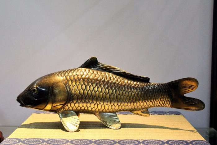 銅　魚置物 CLYB Garden Couple Fish Antique Copper Fish Garden Statues, Set of