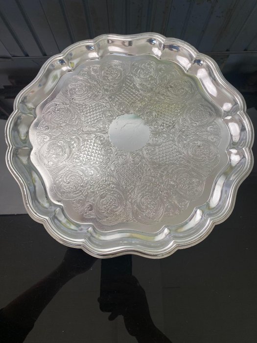 嚴選歐洲鍍銀器皿，西洋古董擺件推薦中古復古家飾銅質裝飾西洋古董盤 