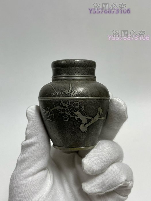 特大 間村自造 在款 錫 茶壷 茶入 約16.7cm 特大 間村自造 在款 錫 茶壷 茶入 約16.7cm