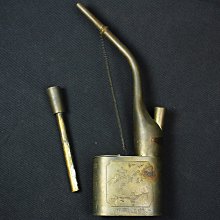 桑園の】骨董收藏銅製早期水煙壺輕舟漁翁水煙斗銅雕菸斗煙具銅器J