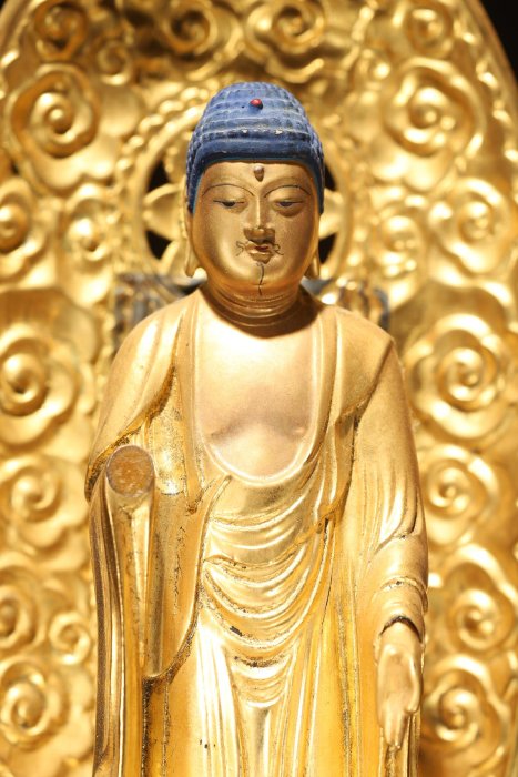 9/18結標木胎金漆阿彌陀佛CDI0502 -園藝茶室禪修冥想開運佛教