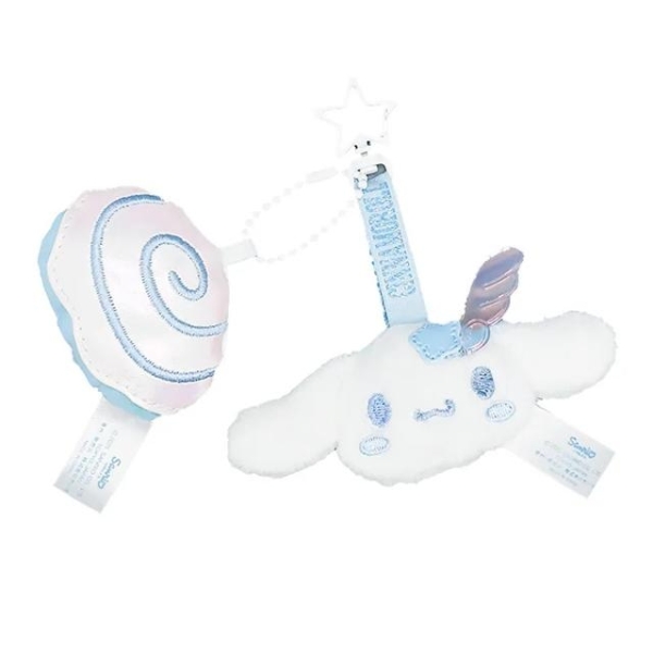 小禮堂 Sanrio 三麗鷗 大耳狗 絨毛造型玩偶吊飾 (藍羽毛款)