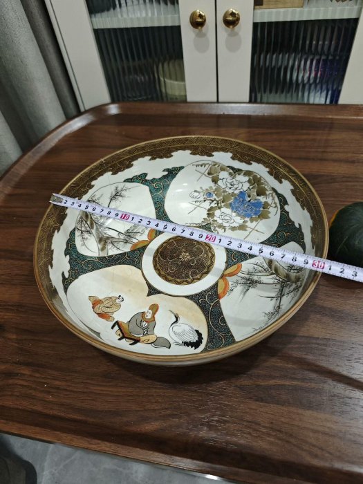 九谷燒湯吞茶碗，30cm日本古美術復原嚴選，京燒特色窯變。 九谷燒京燒