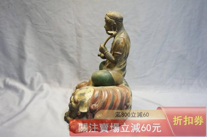 可議價日本古董東密佛像文殊菩薩銅像重5千克高31厘米長27厘米【玖先生