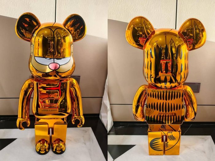 BE@RBRICK GARFIELD GOLD CHROME Ver. 1000％ 電鍍加菲貓1000% | Yahoo拍賣
