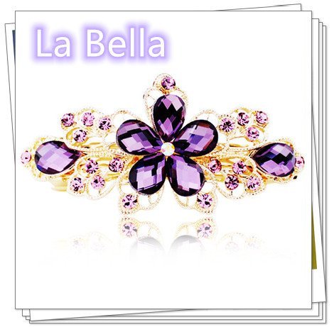 【快樂莊園精選】La Bella 日韓 ins 網紅款 浪漫花朵水鑽髮夾/髮飾(水鑽款 )