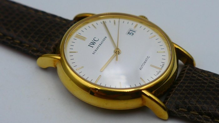 【美好時光】超高cp值金錶！ IWC萬國18K金柏濤菲諾（Portofino）自動腕錶！IW353314單錶超美品含18K錶扣已洗油完成
