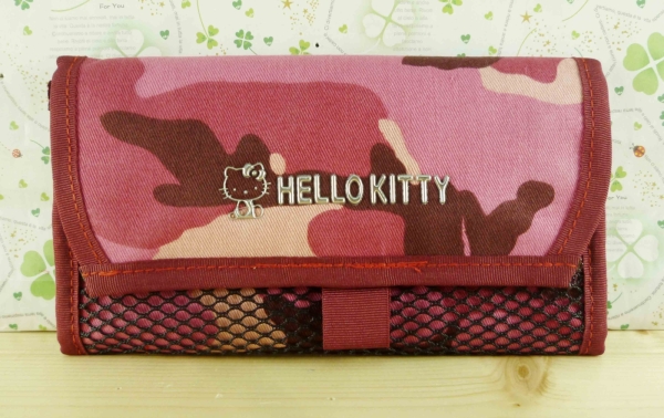 【震撼精品百貨】Hello Kitty 凱蒂貓-凱蒂貓皮夾/短夾-迷彩紅色