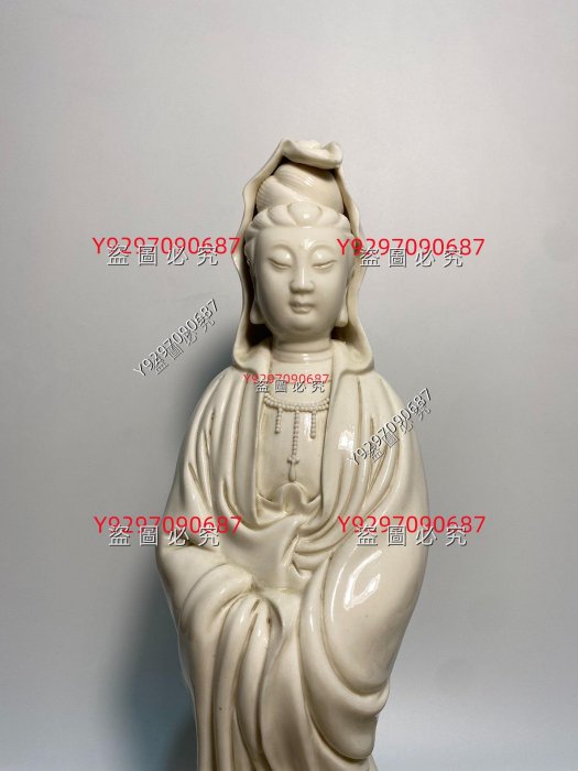 文革時期德化白瓷觀音，渡海觀音，抱壽觀音，開臉古典秀氣，衣紋層次