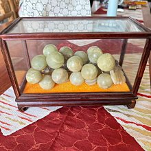 二手】日本回流玉石葡萄擺壽山石葡萄多子多福手把外面酸枝木玻璃