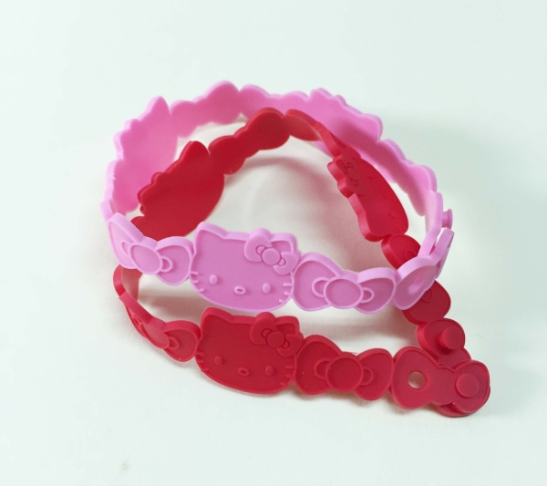 【震撼精品百貨】Hello Kitty 凱蒂貓~手環/手鍊-橡膠材質-紅緞帶造型
