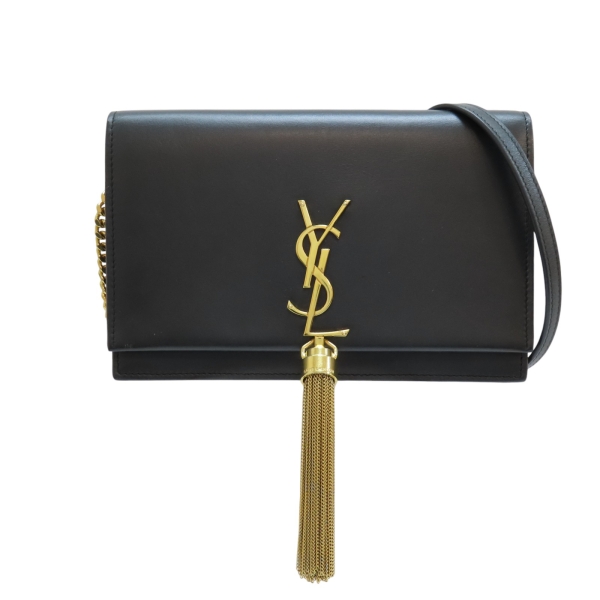【二手名牌BRAND OFF】SAINT LAURENT YSL 聖羅蘭【再降價】深綠色 皮革 肩揹包 鍊帶 452159