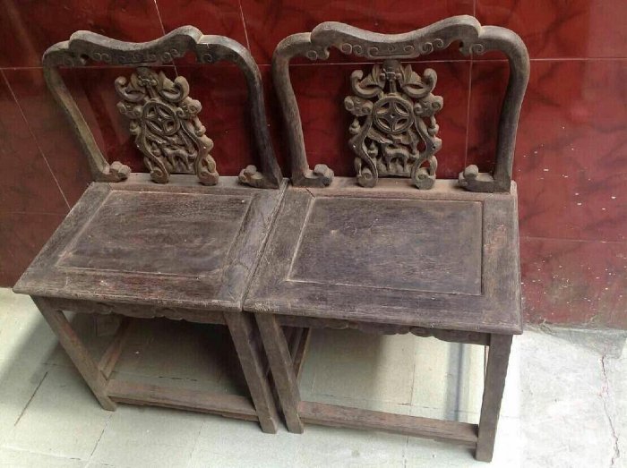 清代老紅木坤甸木椅子 公座 古董古玩二手物品,敬請諒解【二手】11951