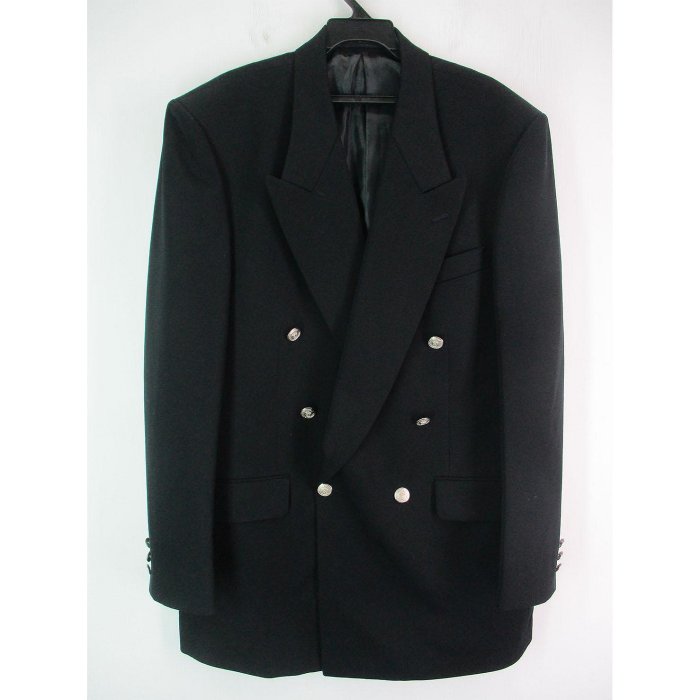 男 ~【MICHEL RENE】黑色雙排扣羊毛(100%)西裝外套 50號(7A160)~99元起標~ | Yahoo拍賣