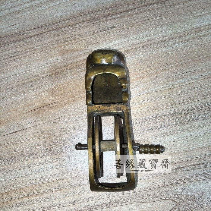 老式銅墨斗十二生肖龍頭造型純銅材質手搖式設計木工畫線工具收藏擺件