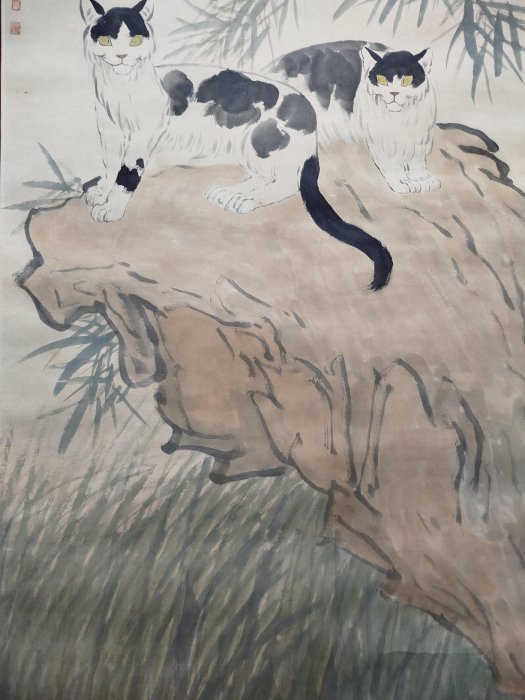 徐悲鴻｜雙貓圖（巨幅）｜紙本鏡片｜LSB-10299-PBAJ『宣和書畫』委託