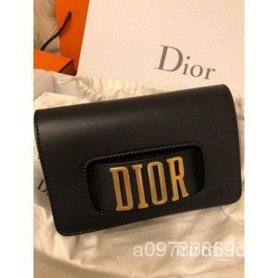 【日本二手】DIOR MINI J'ADIOR FLAP BAG 牛皮手拿包 18cm單肩斜挎黑 白