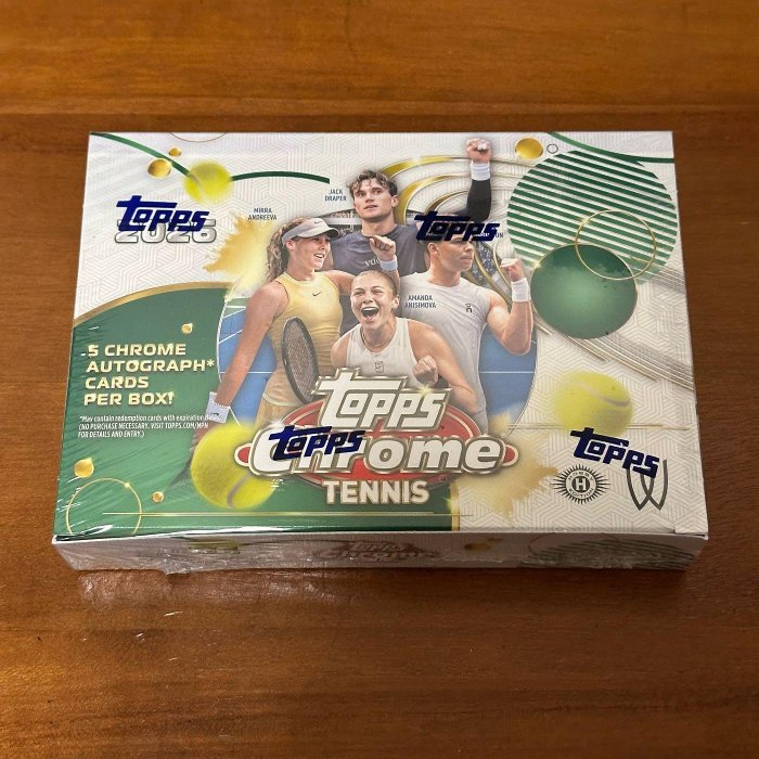 [現貨] 2026 Topps Chrome Tennis Delight 全新未拆一盒 可拆Nadal Djokovic Alcaraz Fonseca 簽