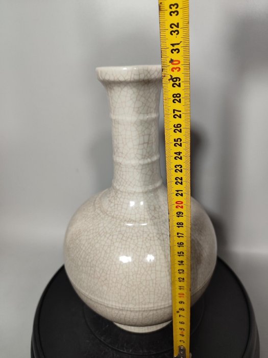 清乾隆時代 哥釉 仿哥窯 開片紋大皿 七星紋高台盤 【旧家蔵出し】(B