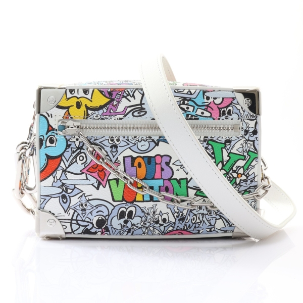 LOUIS VUITTON LV 路易威登 Comics Mini Soft Trunk 肩背包 白色帆布 M82008 【二手名牌BRAND OFF】