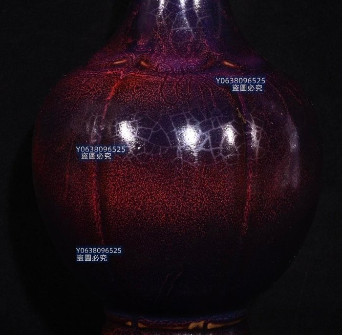 宋鈞窯奉華款玫瑰紅釉花口瓶，高29×15釐米8001370 鈞窯汝瓷官窯二手