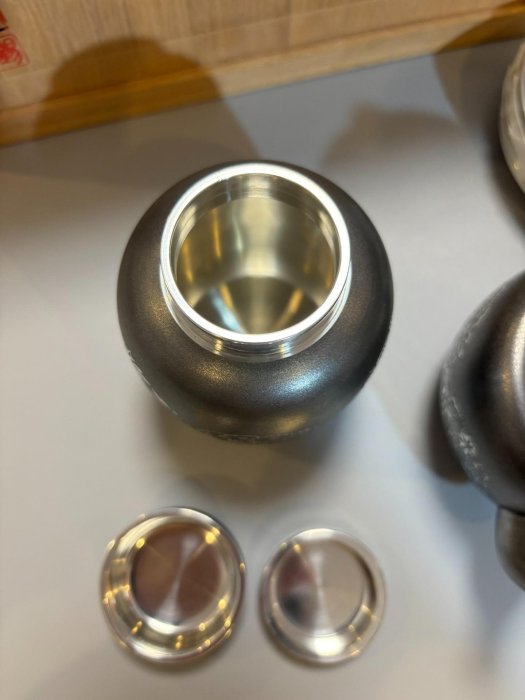日本中古本錫錫半造大阪浪華錫器錫制茶器組合錫罐錫茶葉罐錫茶入日本錫
