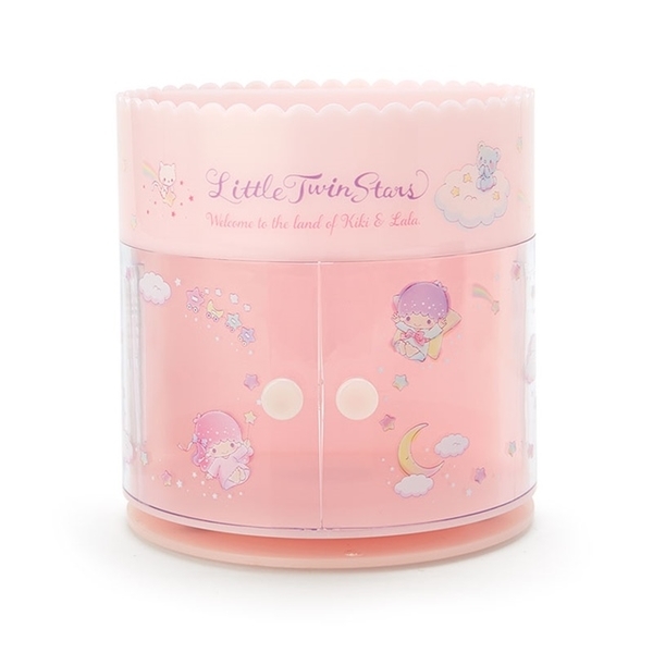 【震撼精品百貨】Little Twin Stars KiKi&LaLa 雙子星小天使~日本Sanrio雙子星圓形塑膠旋轉化妝品架*50544