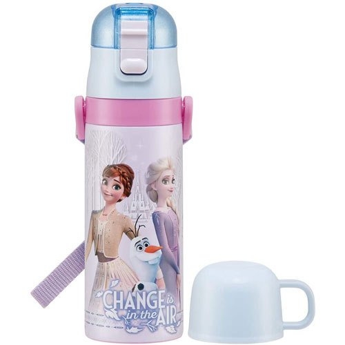 【震撼精品百貨】冰雪奇緣 Frozen~日本迪士尼Disney 冰雪奇緣Frozen 2用不銹鋼水瓶帶杯470ML*51725