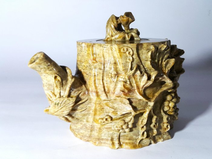 銀九藝] 早期二手壽山石芙蓉石葡萄藤壺石雕壺| Yahoo拍賣