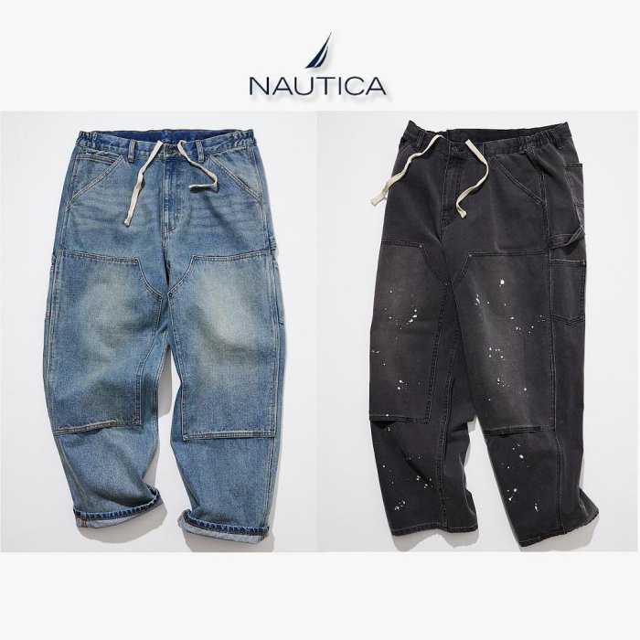 Crushed Double Knee Duck Pant NAUTICA double knee denim painter