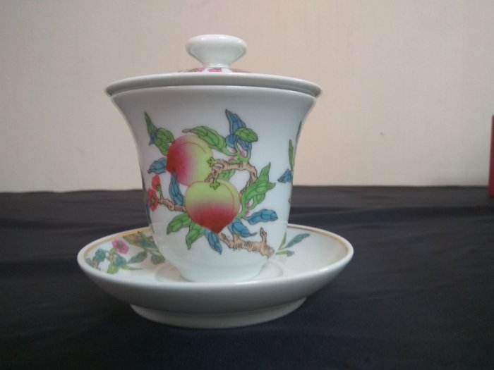 茁壯啟業》茶杯整組玉露瀘盃（蟠桃）自然窯K500 12.2x12.2x11.7