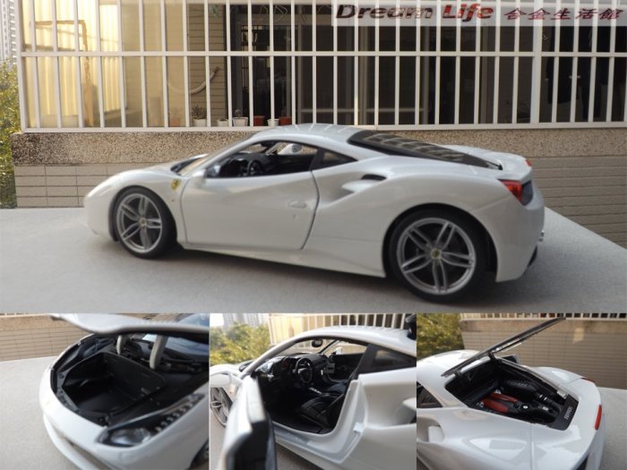 Maisto 精品】1/18 Ferrari 488 GTB 法拉利超級跑車~全新白色~特惠價
