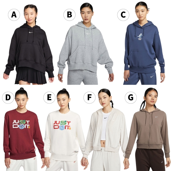 【下殺】Nike 長袖上衣 外套 女裝 DQ5859-010/DQ5859-063/HV1743-410/HV8462-677/HV8462-133//HJ0958-104/FB5199-233