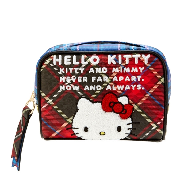 【震撼精品百貨】Hello Kitty 凱蒂貓-三麗鷗Hello Kitty 2020~紀念化妝包-格子*12555