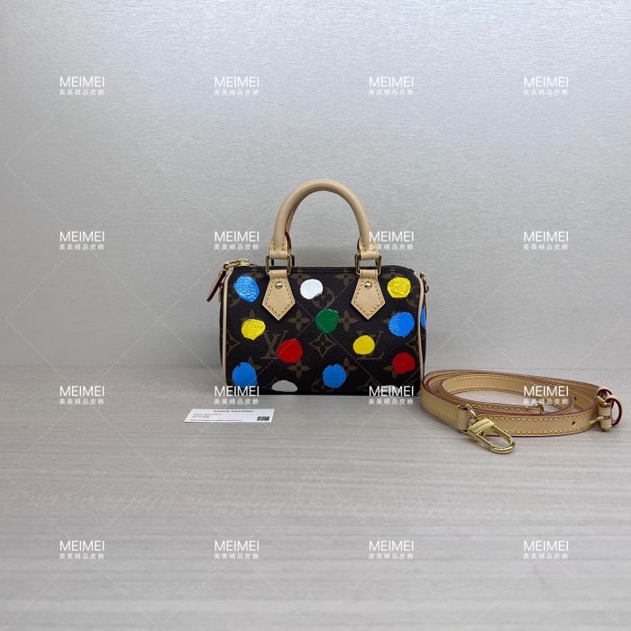 30老店預購LOUIS VUITTON Monogram Nano Speedy MINI LV x YK 草間彌生