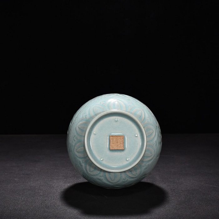 中国 宋時代 天青釉汝窑冰片纹长颈瓶 青磁長頸瓶 七官青磁 中国 宋時代