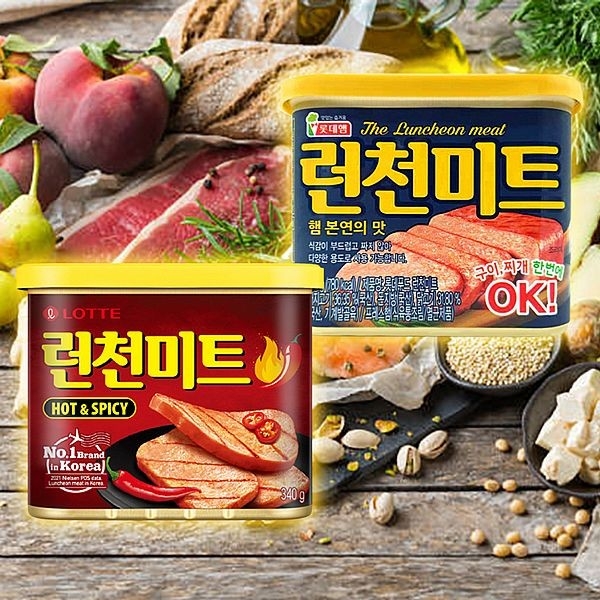 韓國 LOTTE 樂天 午餐肉(340g) 款式可選【小三美日】空運禁送 DS000786 拌飯 飯糰 便當 配菜 部隊鍋