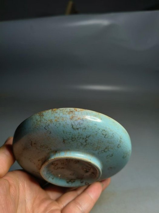 北宋張公巷汝窯平底洗，天青釉精品汝瓷，清凉寺
